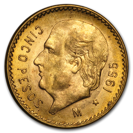 1955 Mexico Gold 5 Pesos BU 1955 Mexico Gold 5 Pesos BU